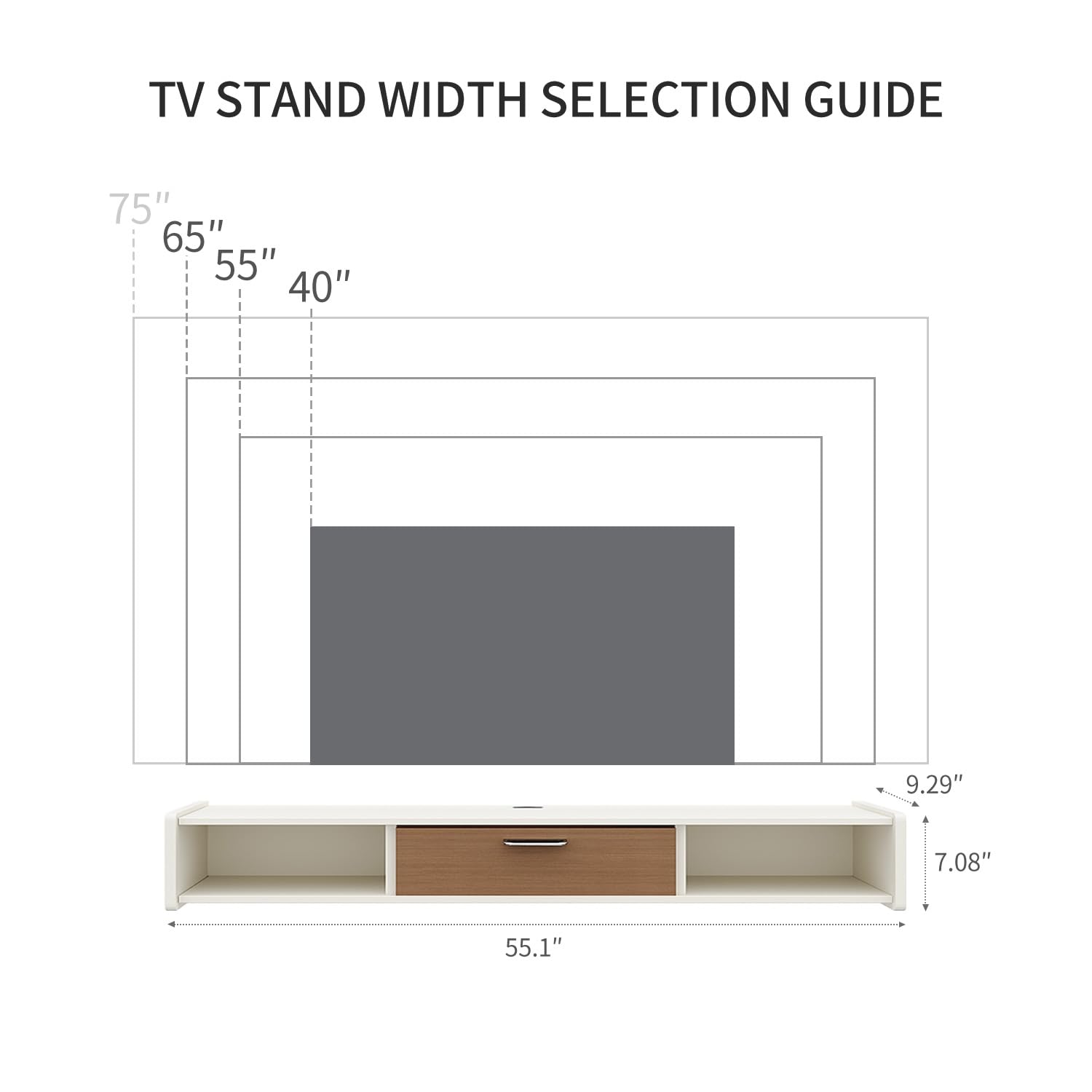 Chartustriable Floating TV Stand