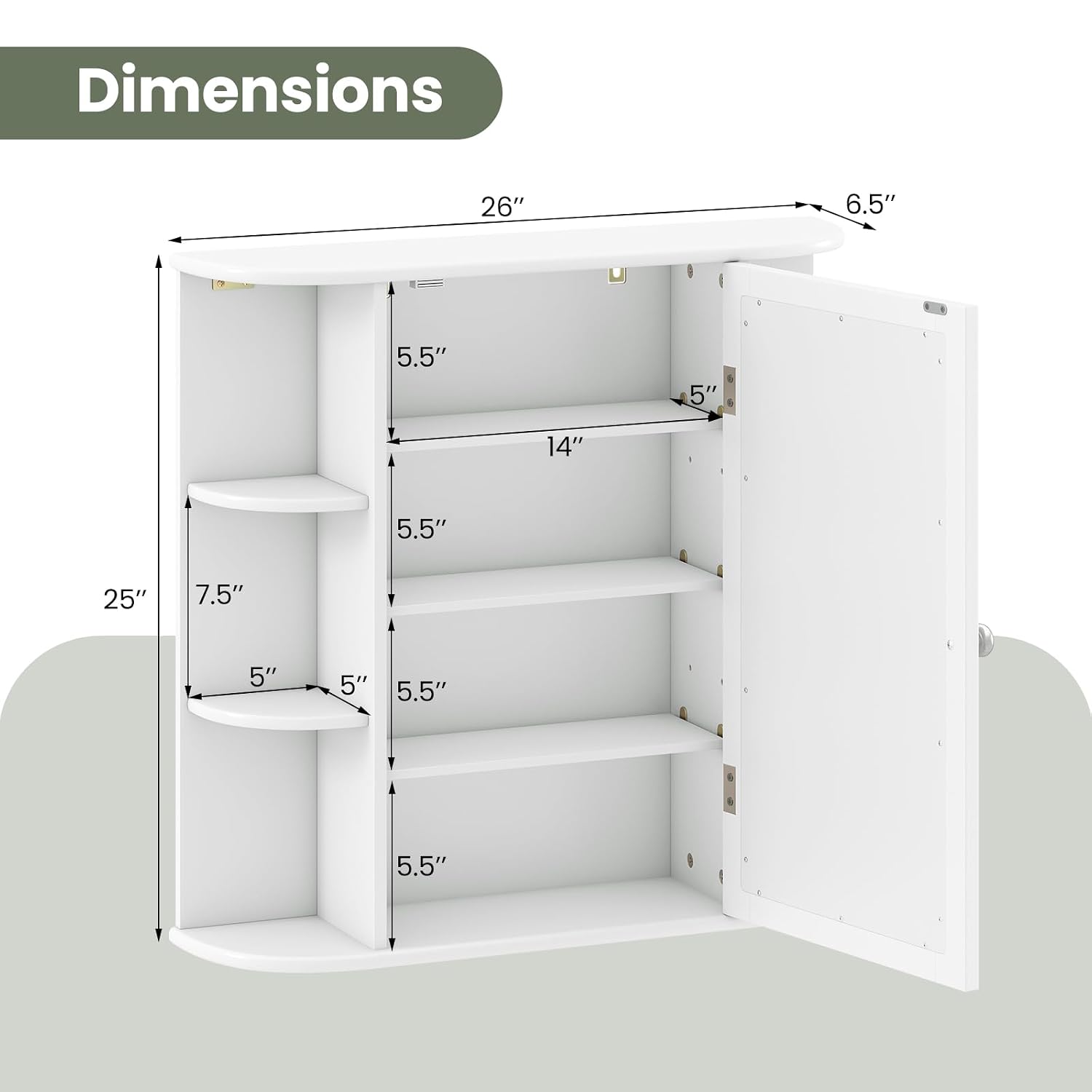 Homgx Medicine Cabinet Wall