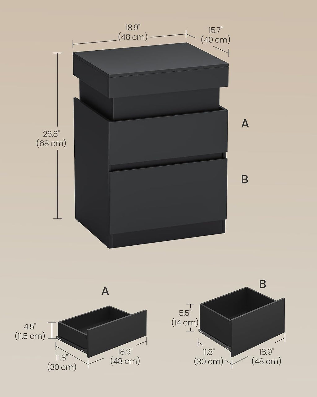 Nightstand Sliding Lid Bedside