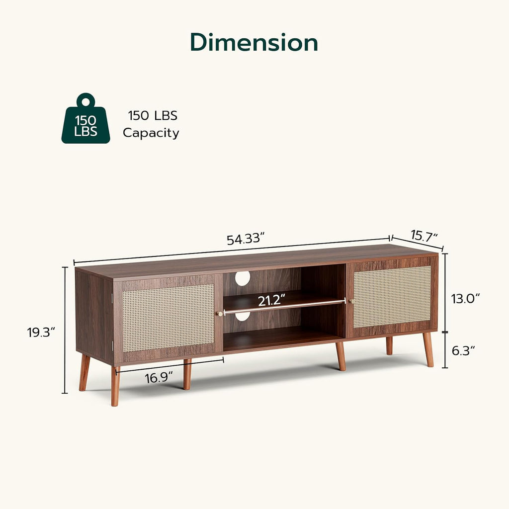 TV Stand Rattan Mid-century