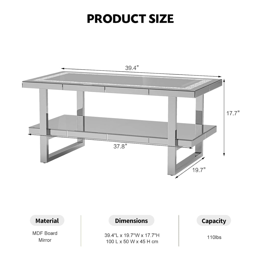 Ikifly Mirrored Coffee Table