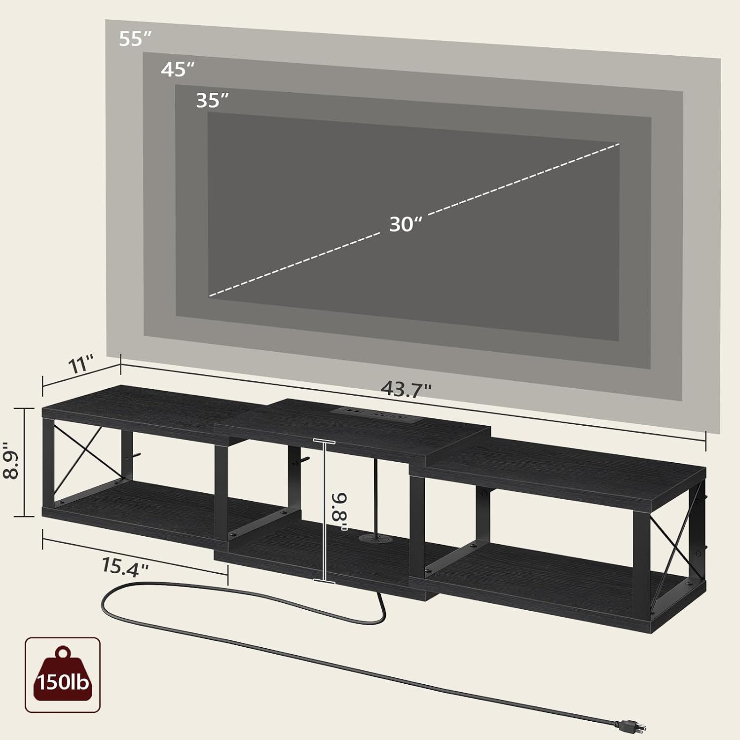 Mahancris Floating TV Stand