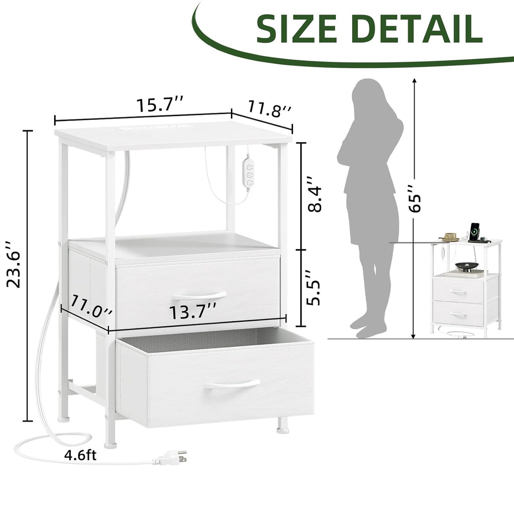 Somdot Nightstand Dresser Bins