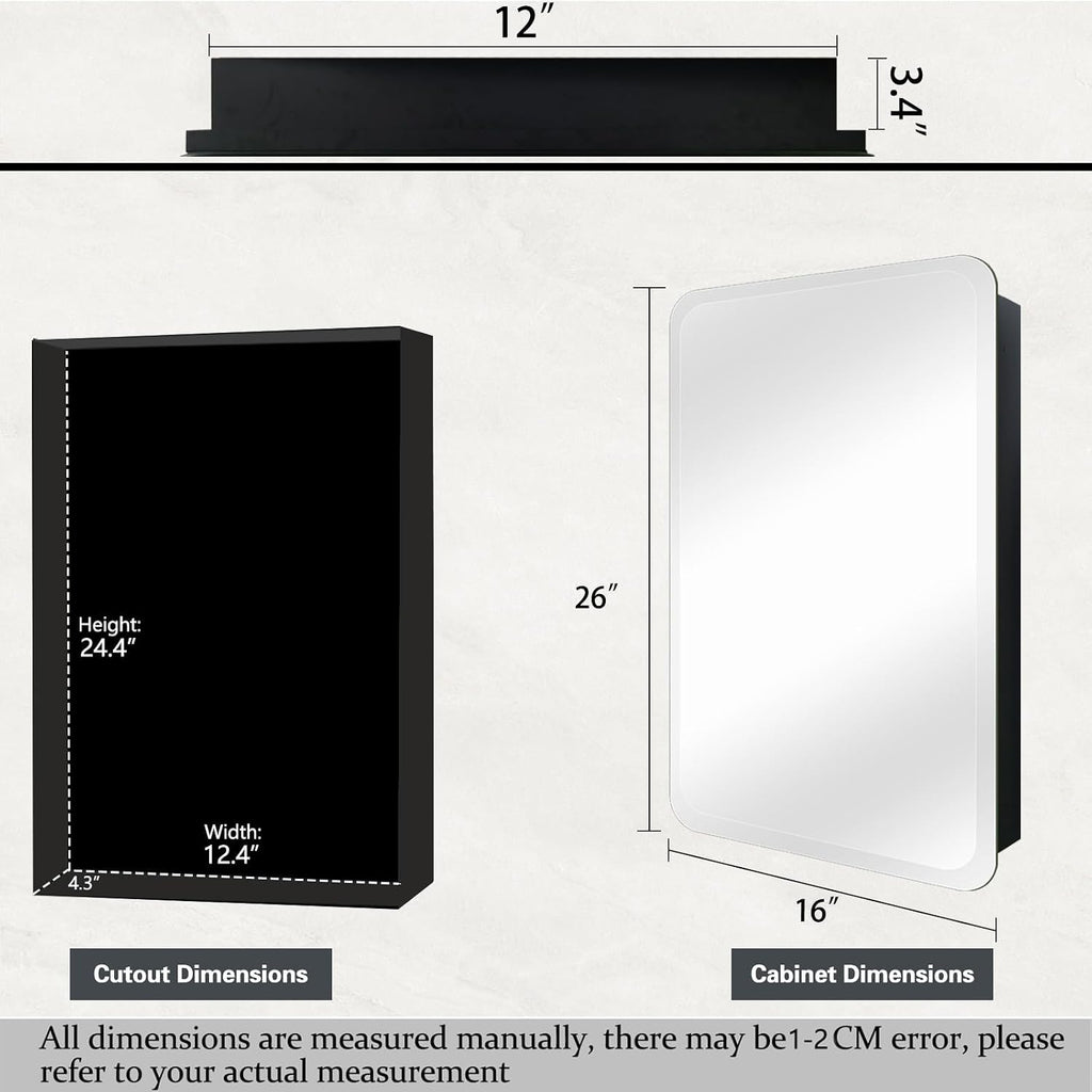 Hesonth Medicine Cabinet Mirror，surface