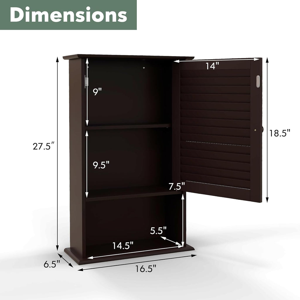 Costway Wall Cabinet W/single