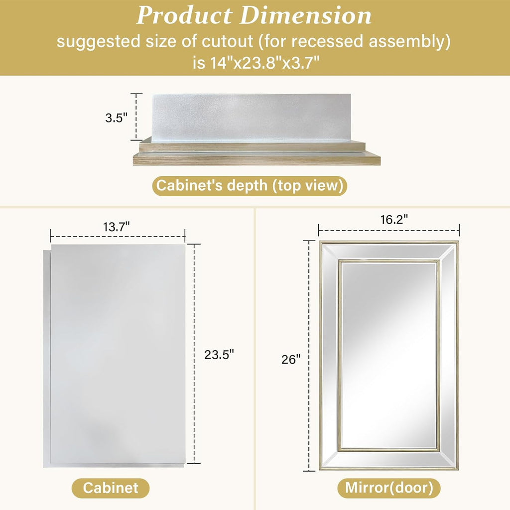 Jesantab Medicine Cabinet Mirror