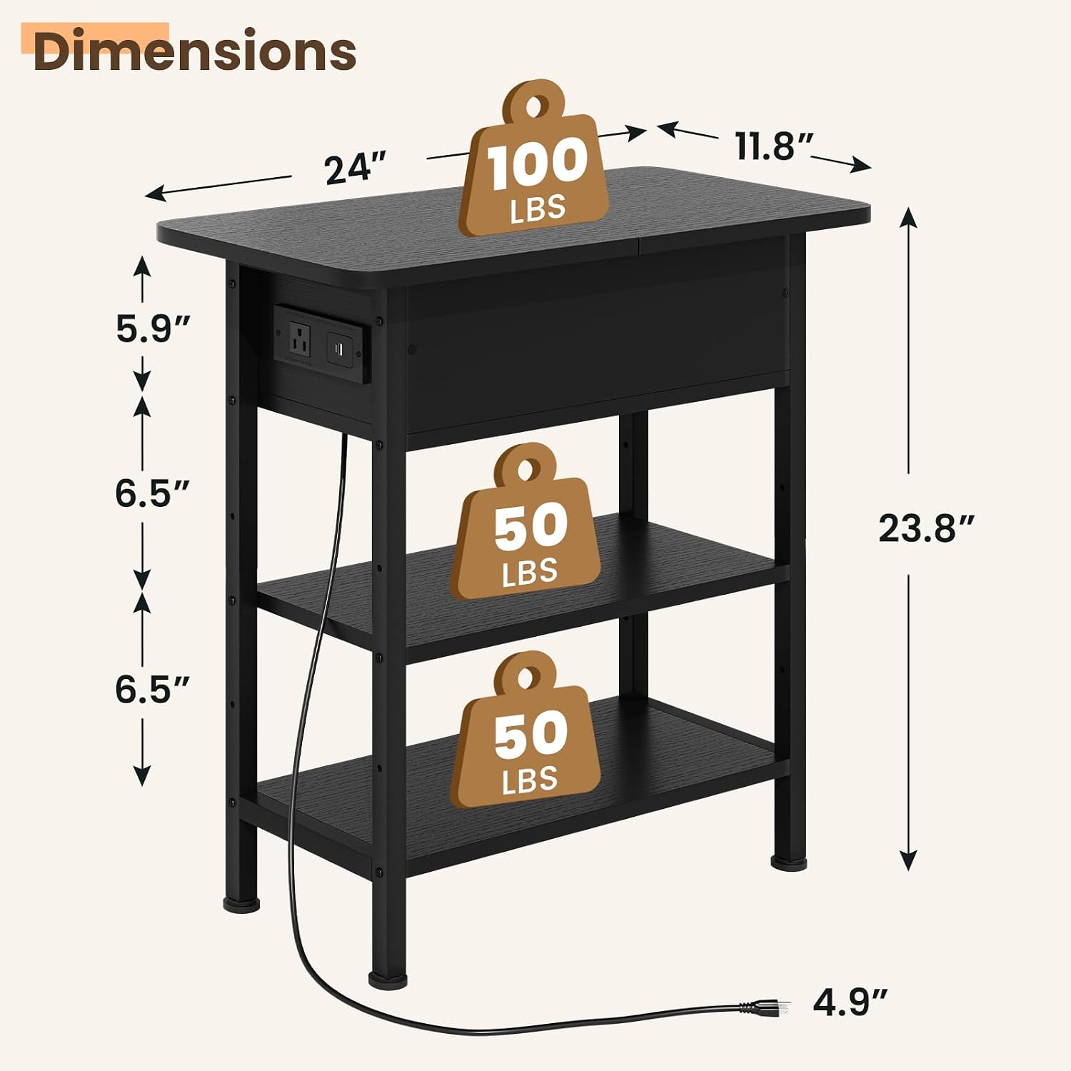 Grusign End Table Flip