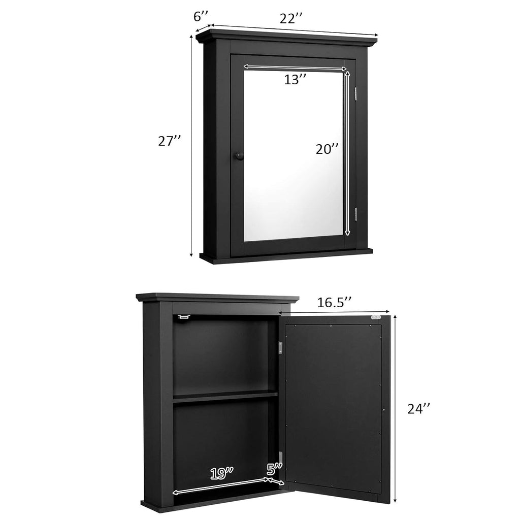 Tangkula Cabinet Mirror Wall-mounted