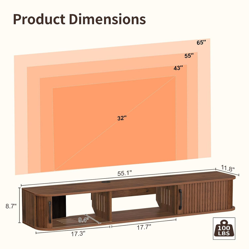Floating TV Stand Entertainment