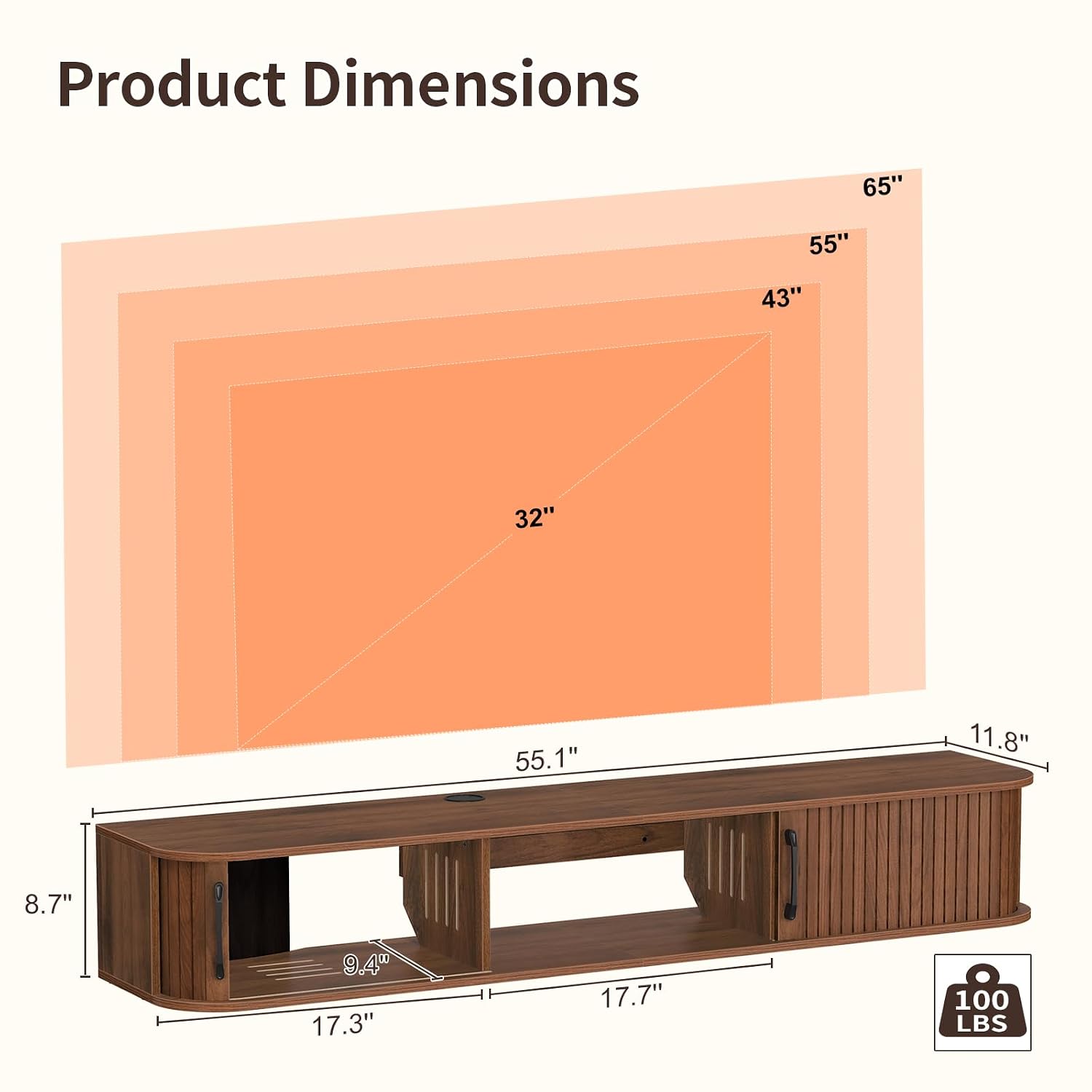 Floating TV Stand Entertainment