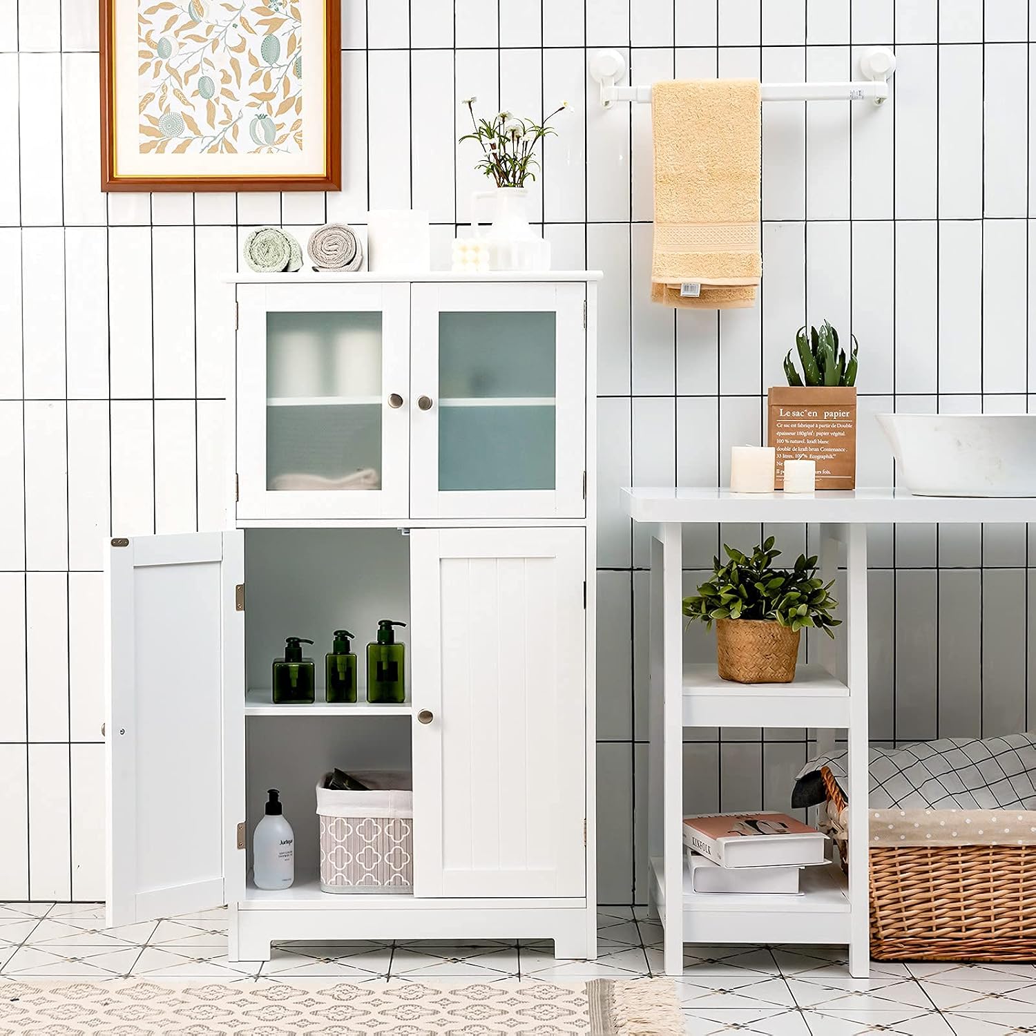 Tangkula Floor Cabinet Freestanding
