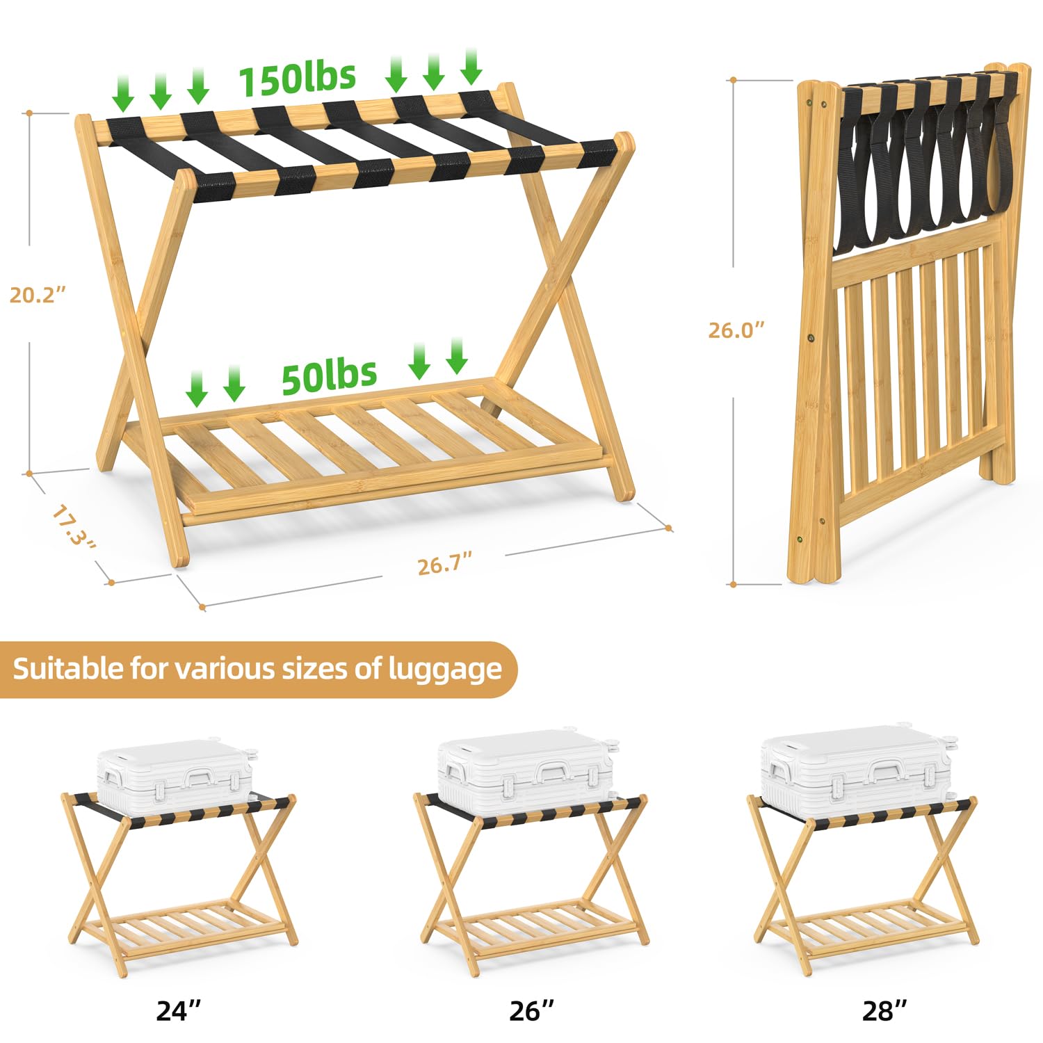 Bamboohomie Luggage Rack Suitcase