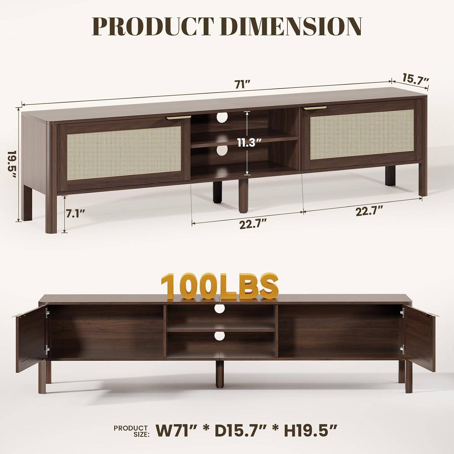 Ikalife Rattan TV Stand