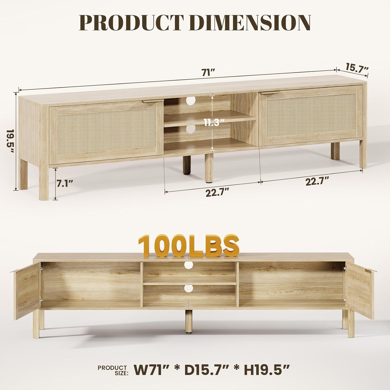 Ikalife Rattan TV Stand