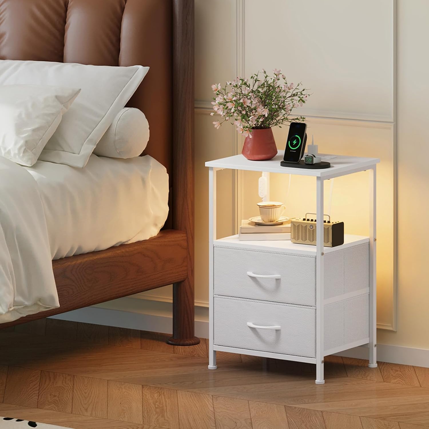 Somdot Nightstand Dresser Bins