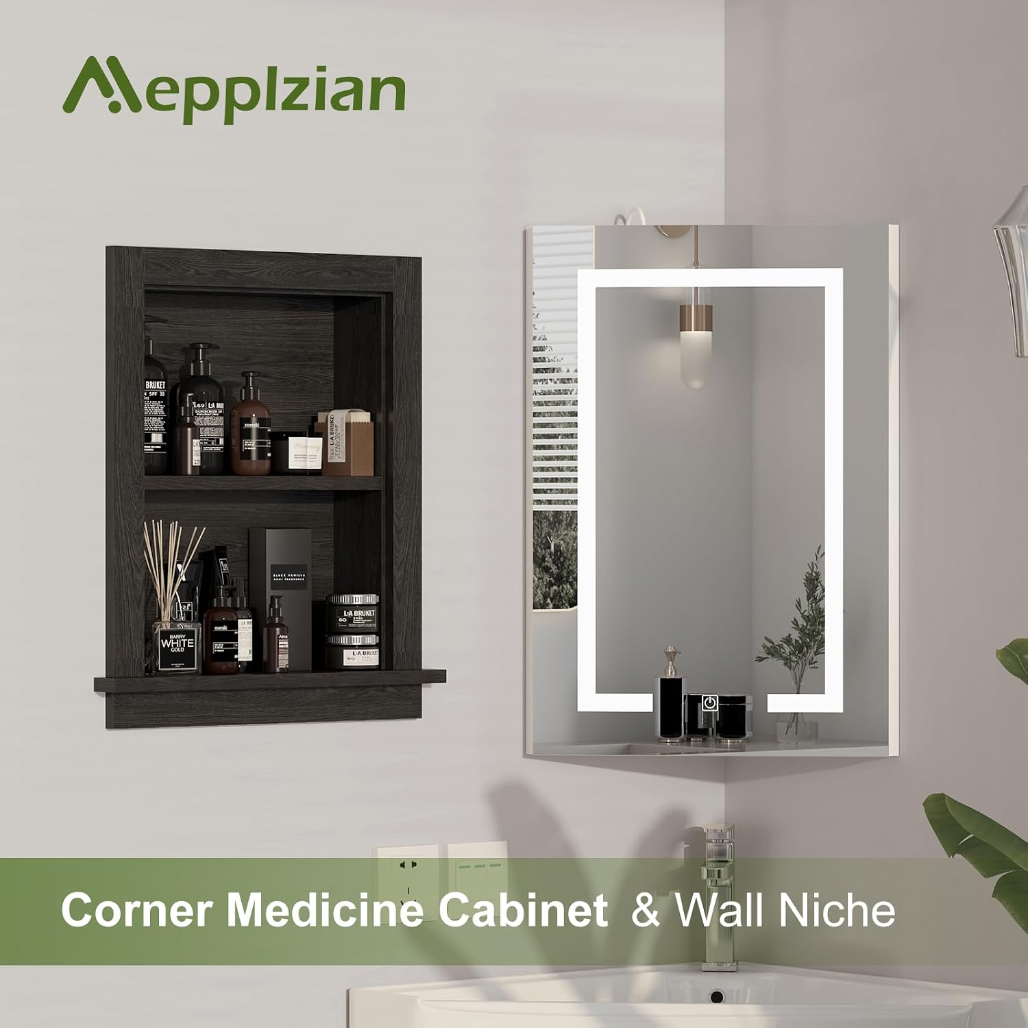 Mepplzian Recessed Medicine Cabinet,14x18
