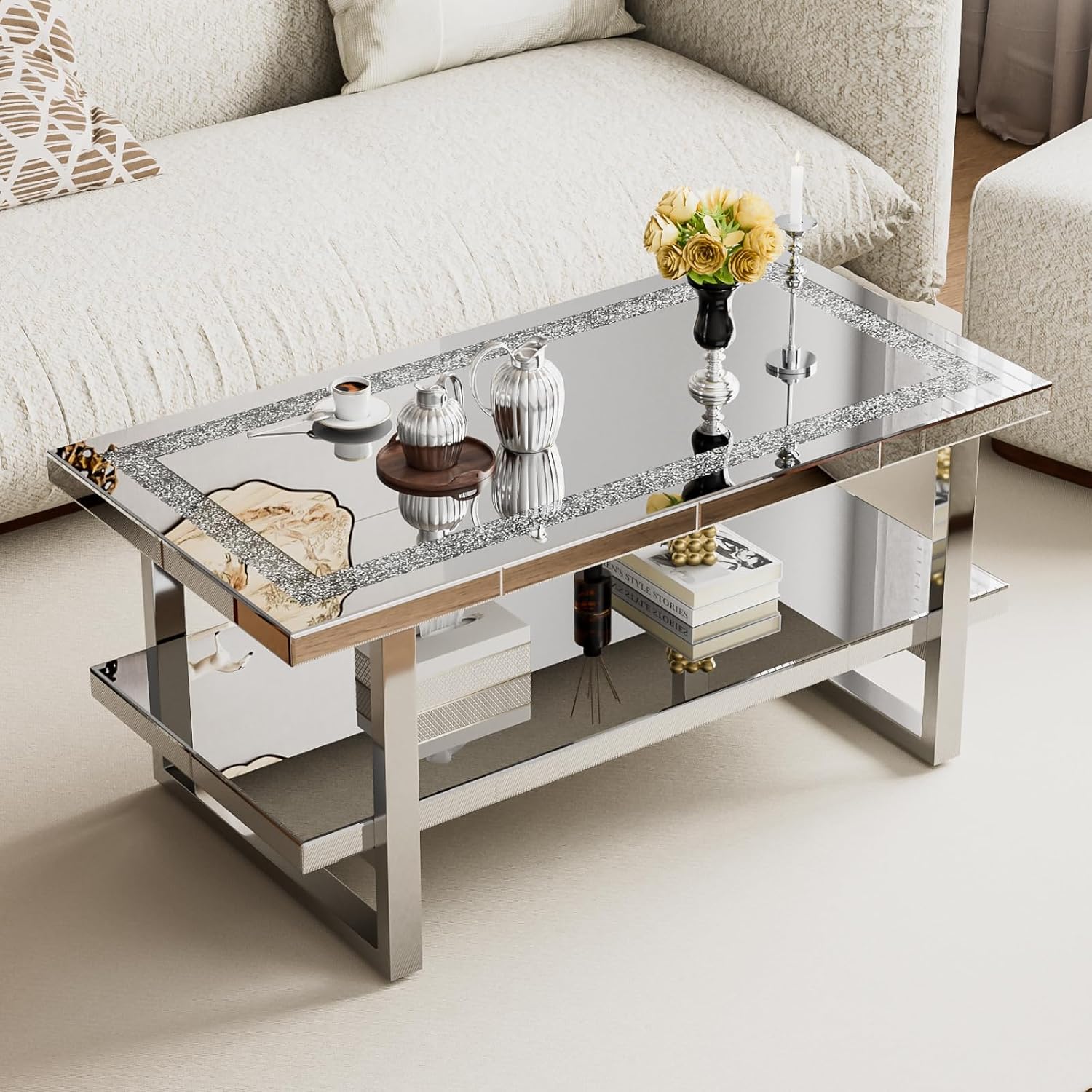 Ikifly Mirrored Coffee Table