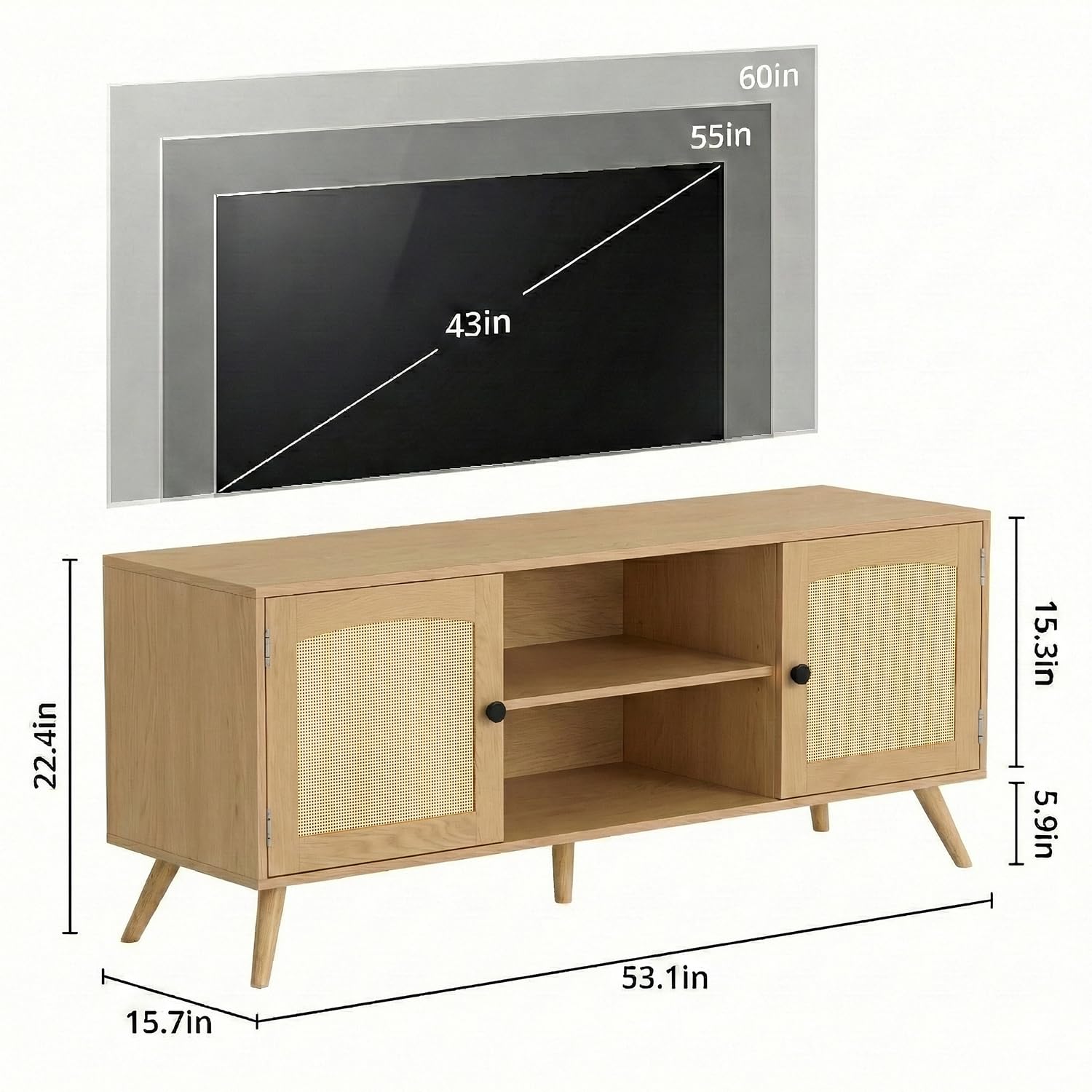 Holzart Rattan TV Stand