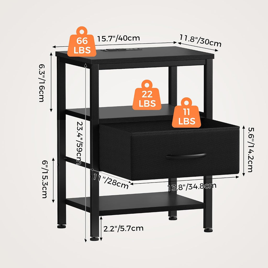 Nightstand Bedside Table Type-c