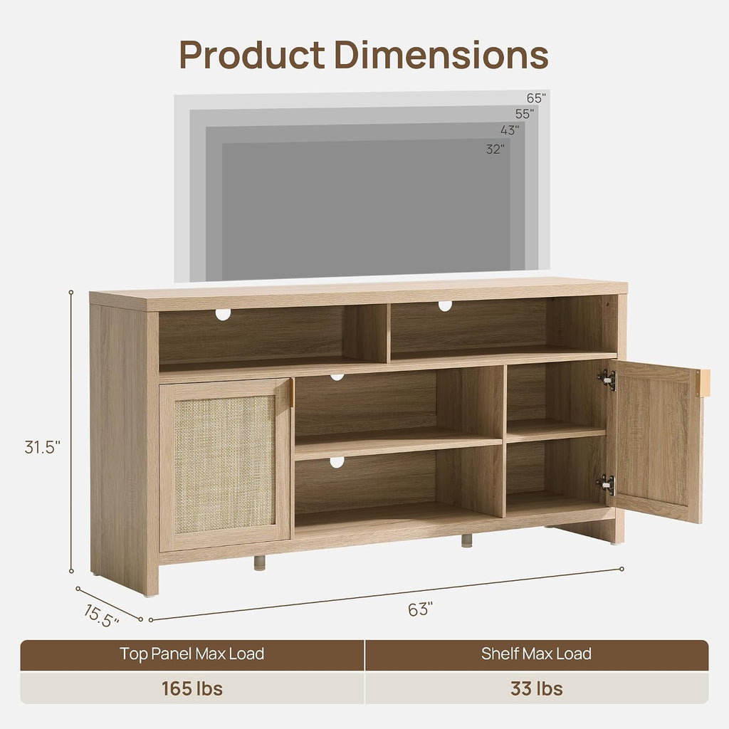 Rattan TV Stand Boho