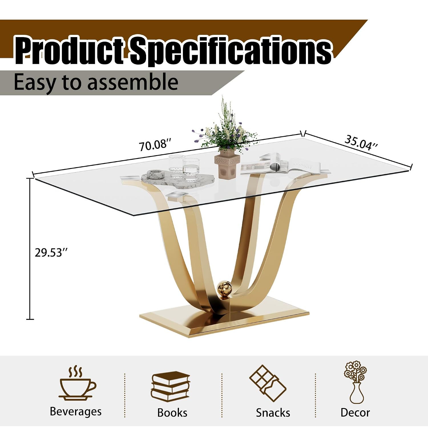 Modehodei Gold Coffee Table