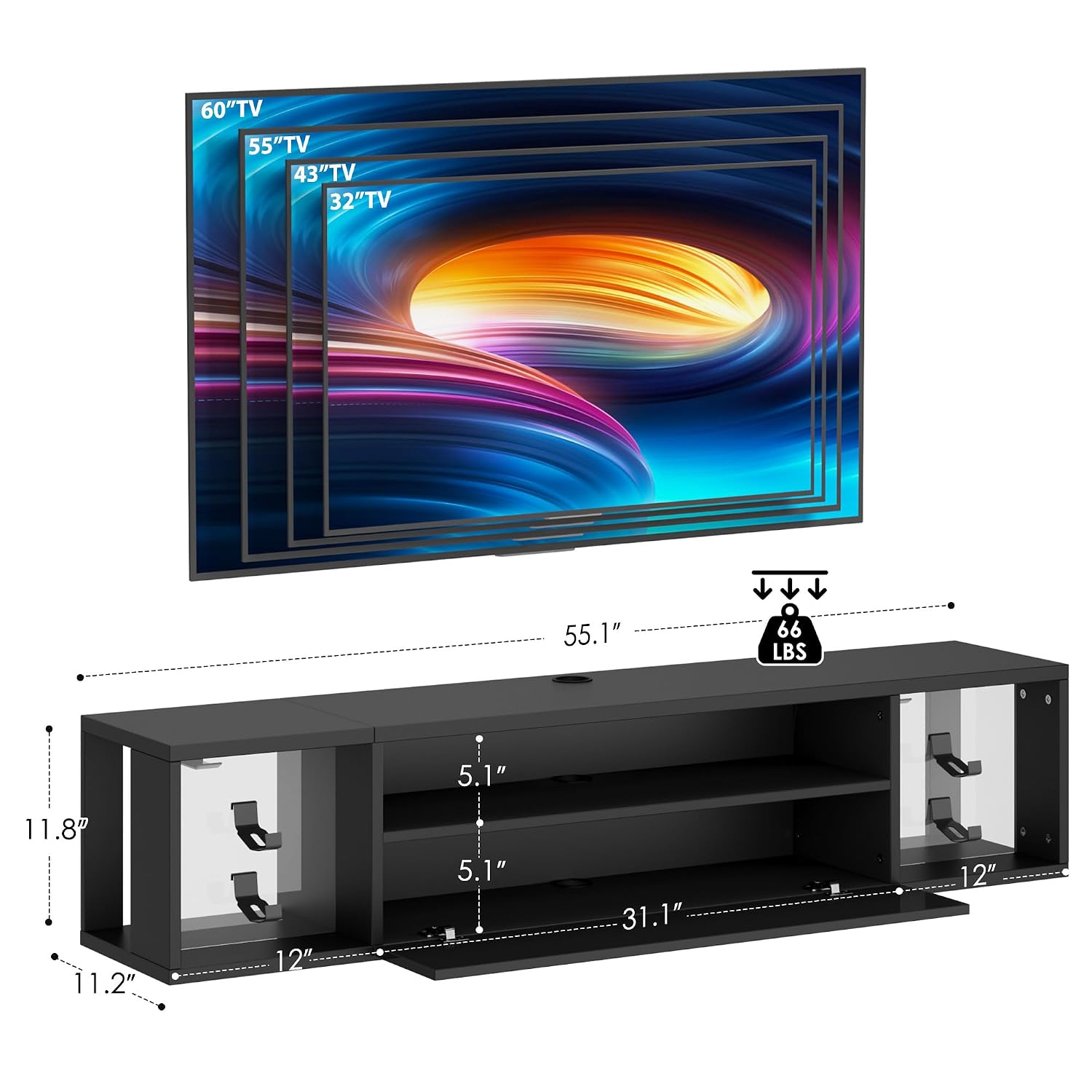 Dlandhome Floating TV Stand