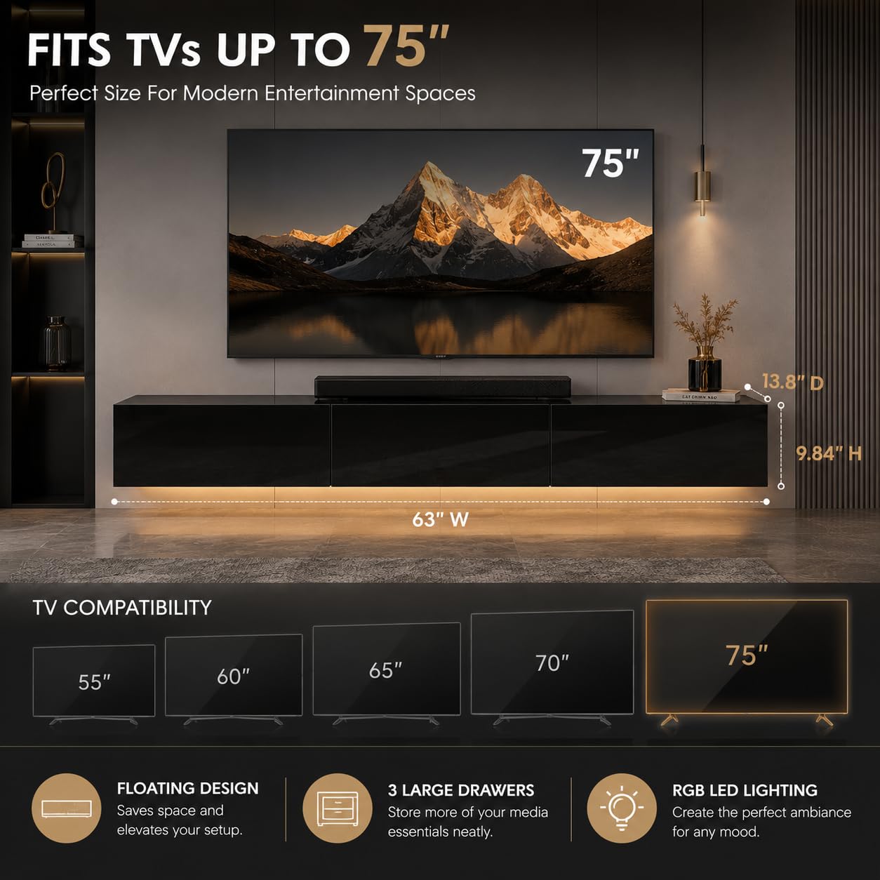 Dmaith Floating TV Stand