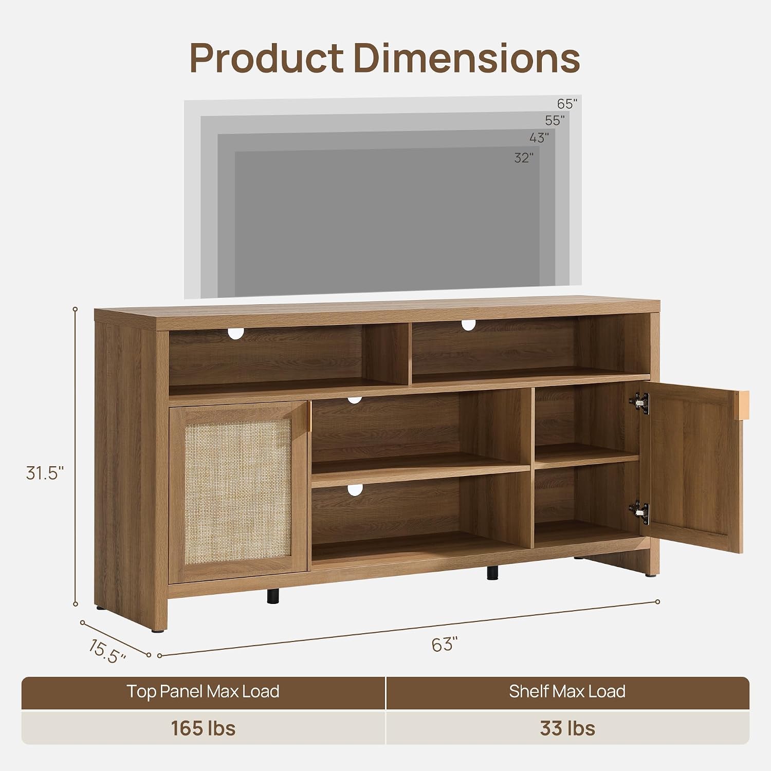 Rattan TV Stand Boho
