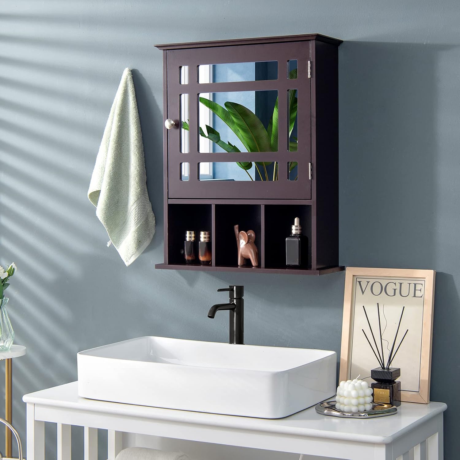 Tangkula Wall-mounted Cabinet Organizer
