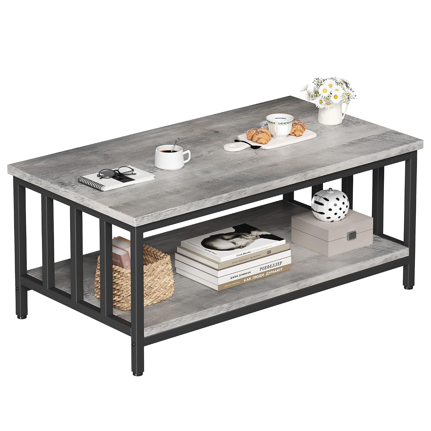 Homeiju Coffee Table Slatted