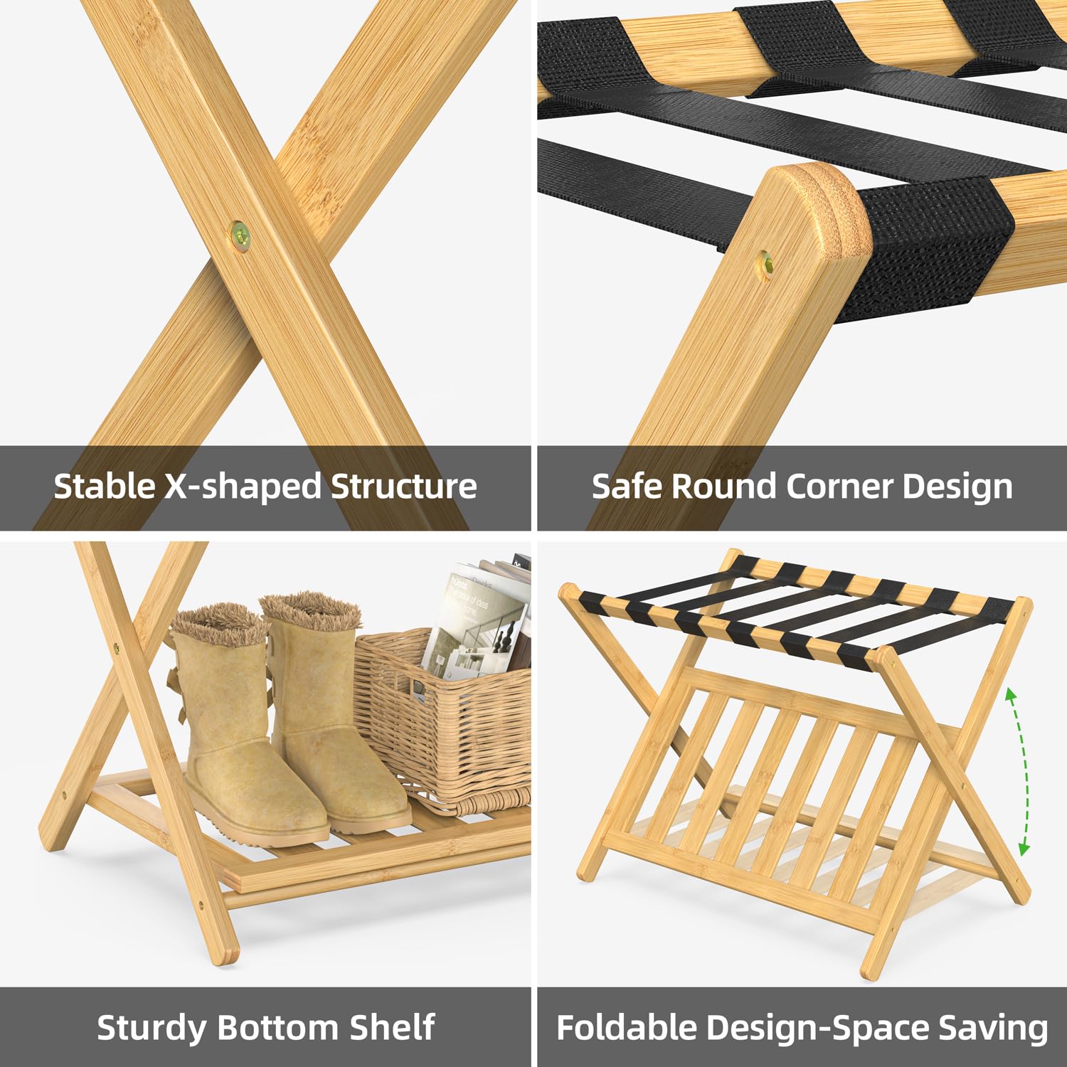 Bamboohomie Luggage Rack Suitcase