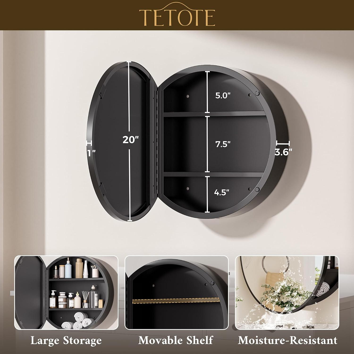 Tetote Medicine Cabinet Mirror