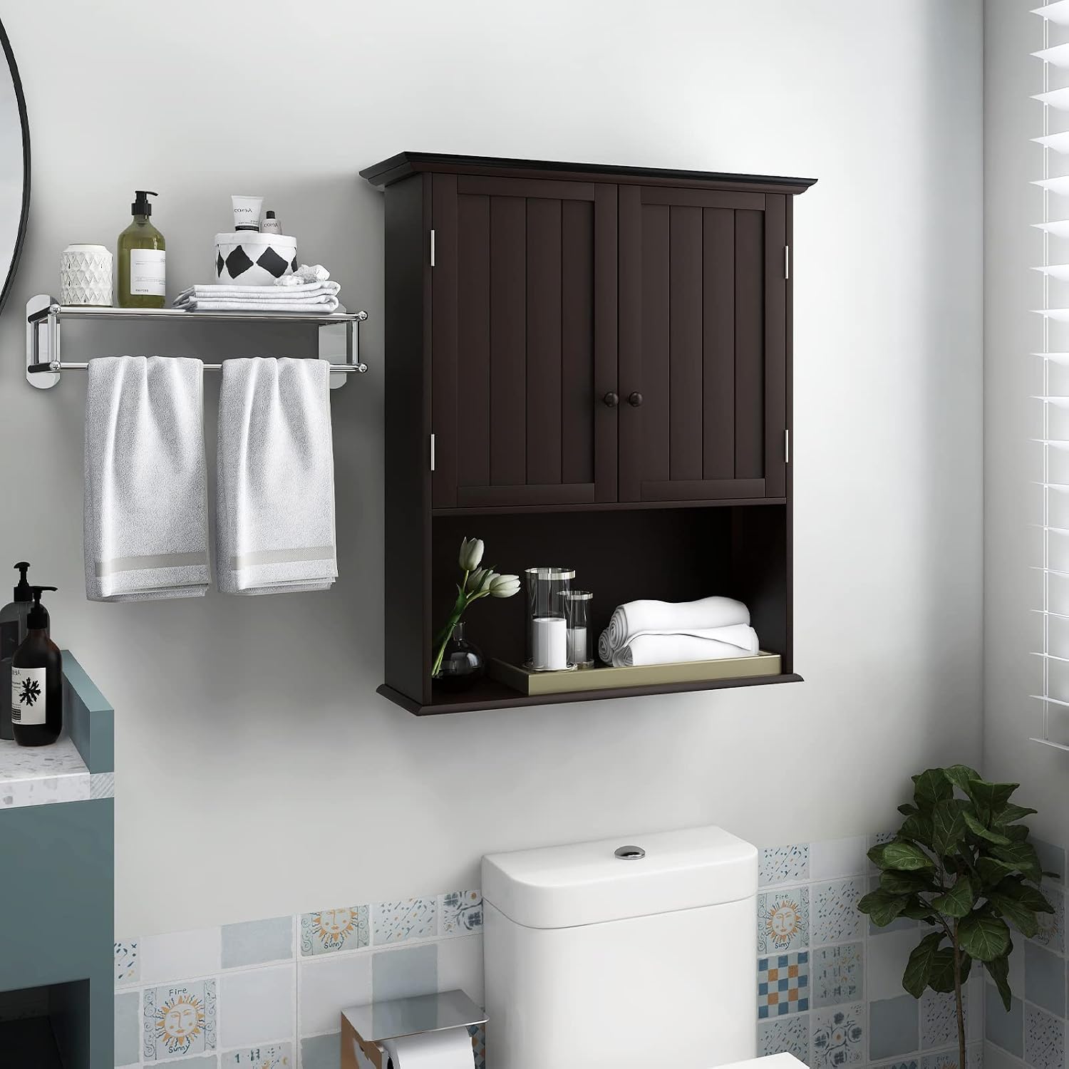 Giantex Espresso Cabinet Wall