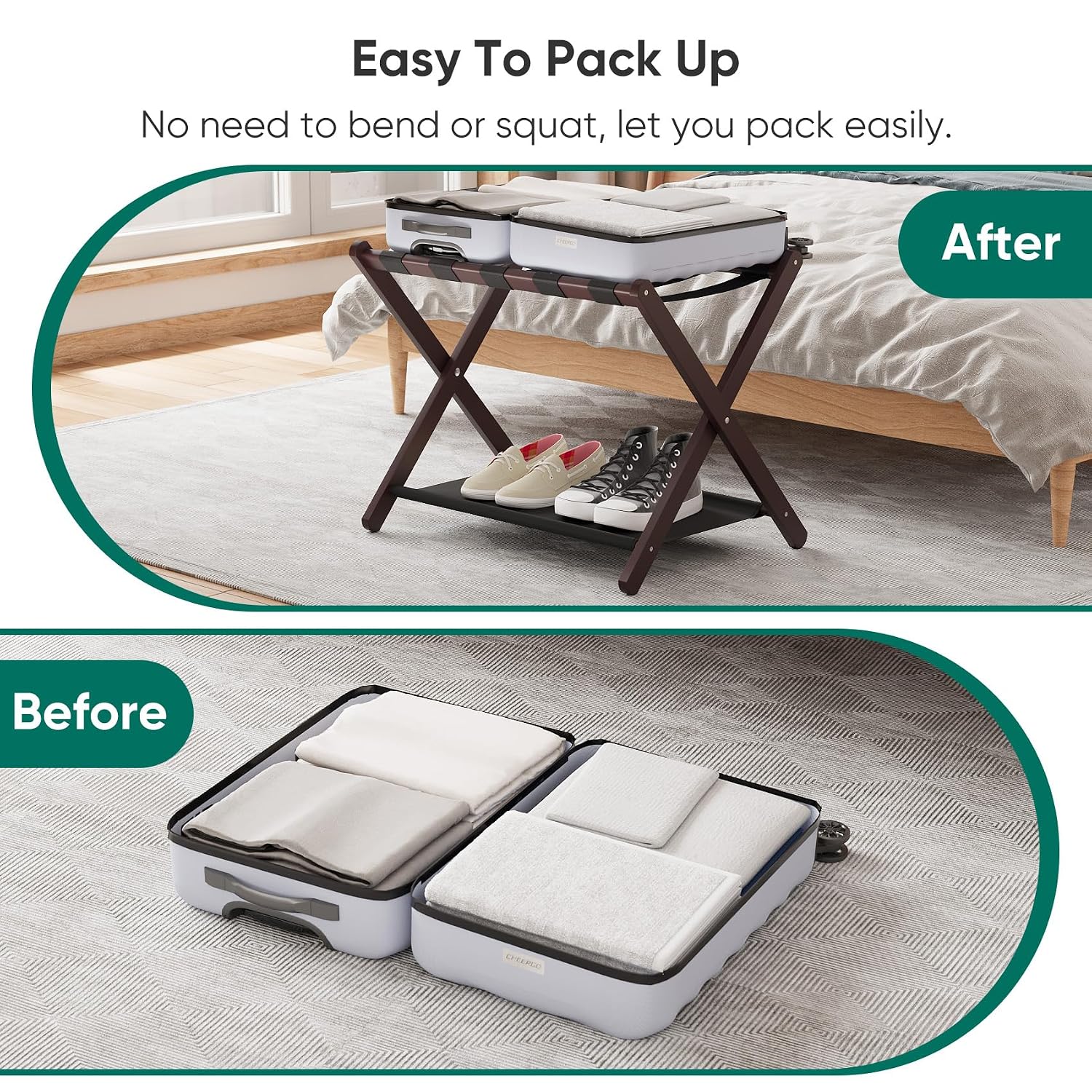 Luggage Rack Suitcase Stand