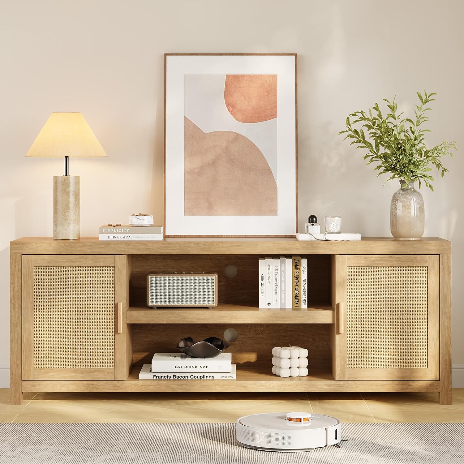 Garvee Rattan TV Stand
