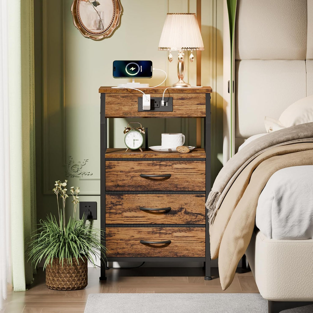 Furnulem Night Stand Bedside