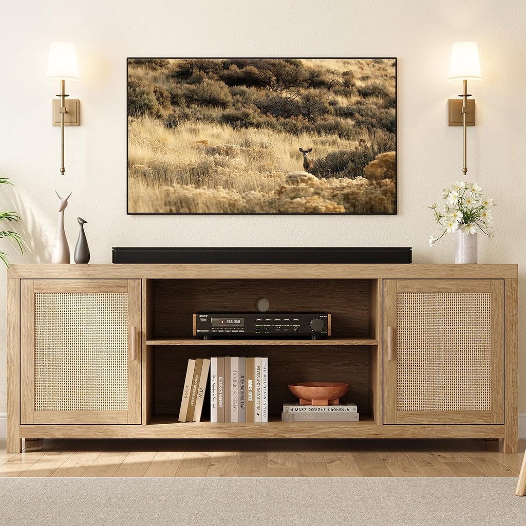 Rattan TV Stand Boho