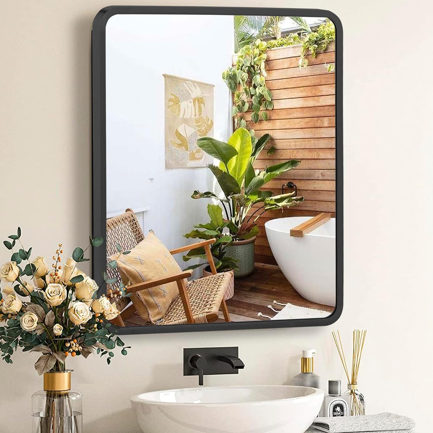 Movo Medicine Cabinet Mirror,black