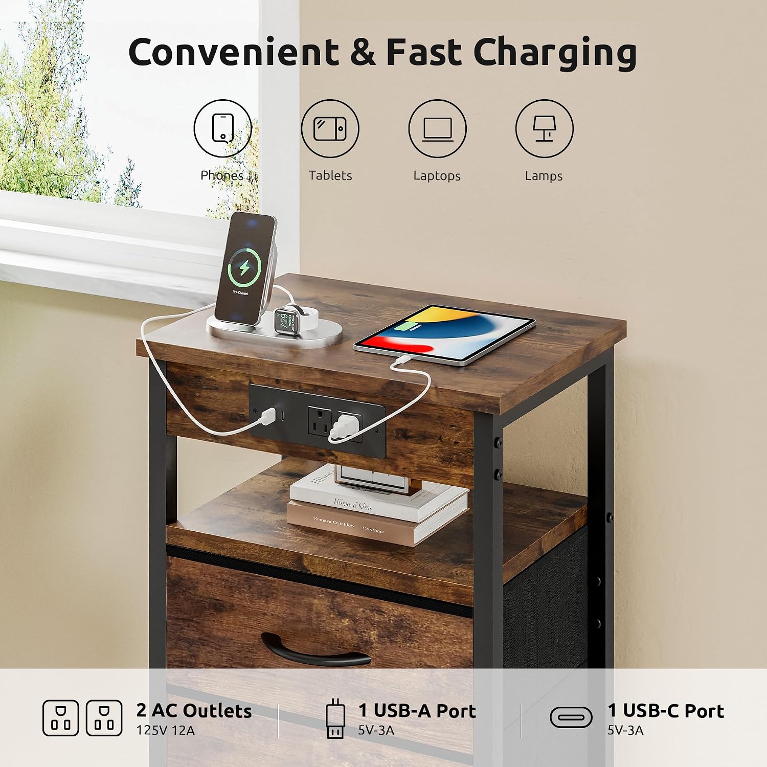 Nightstand Bedside Table Stand