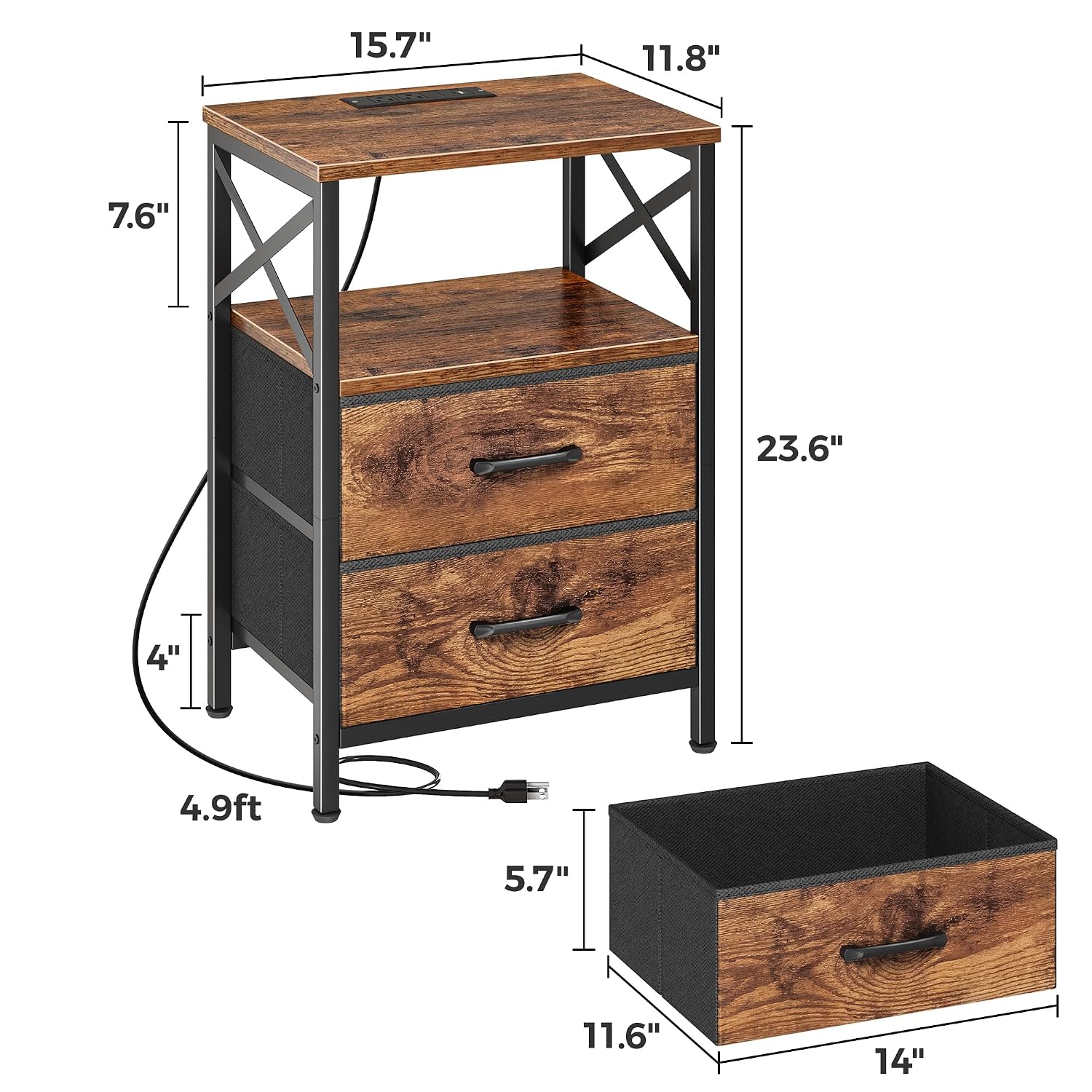Nightstands Stand Table Usb-c