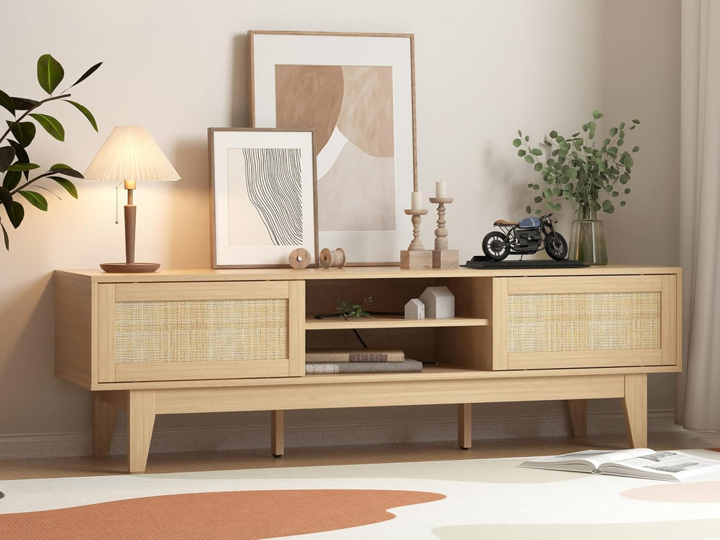 Boho TV Stand Rattan