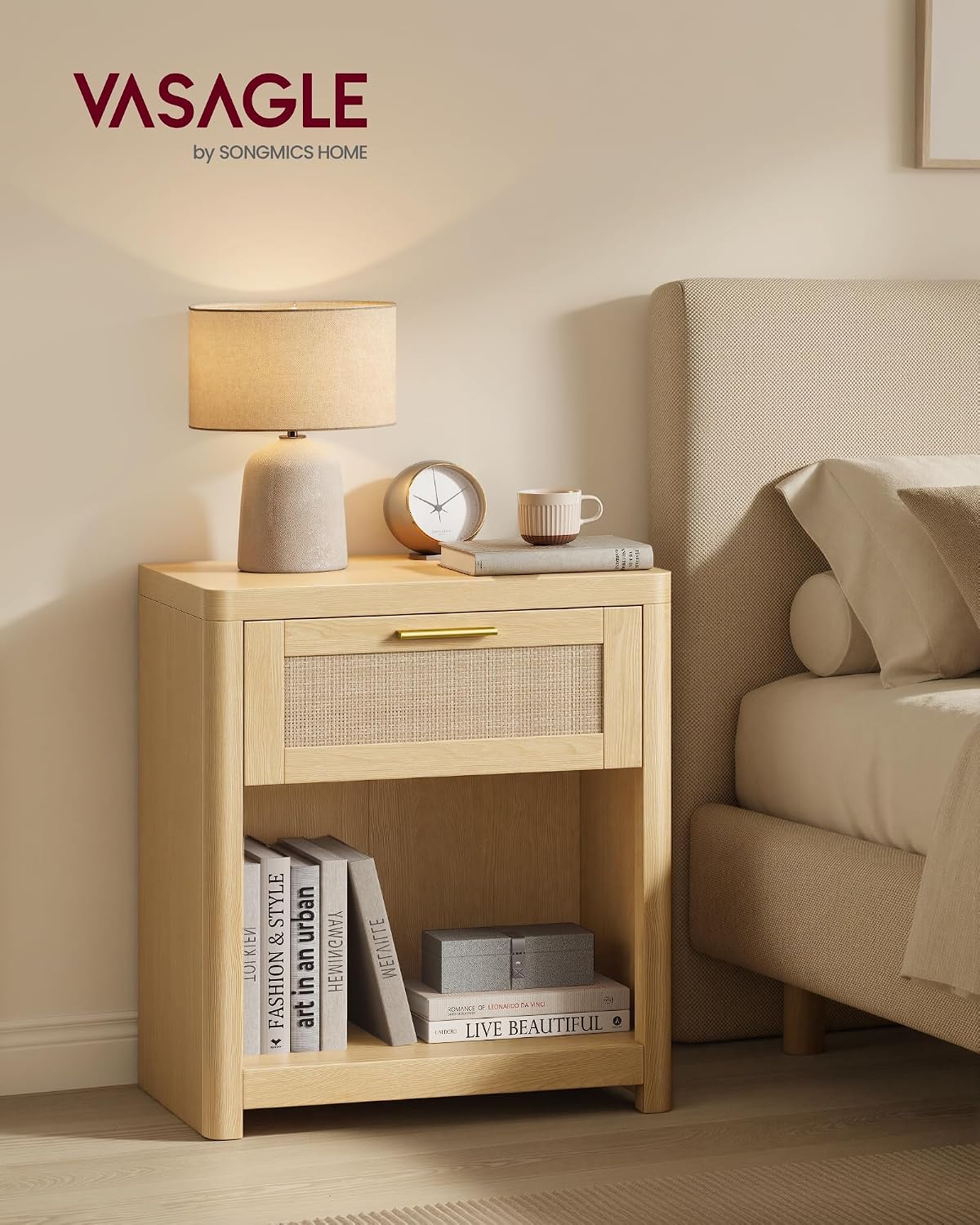Boho Nightstands Rattan-look Accent