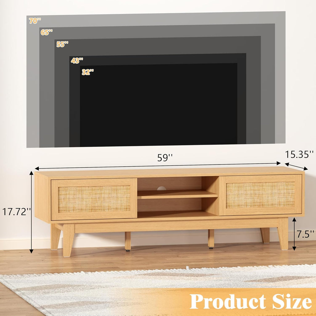 Rattan TV Stand Long