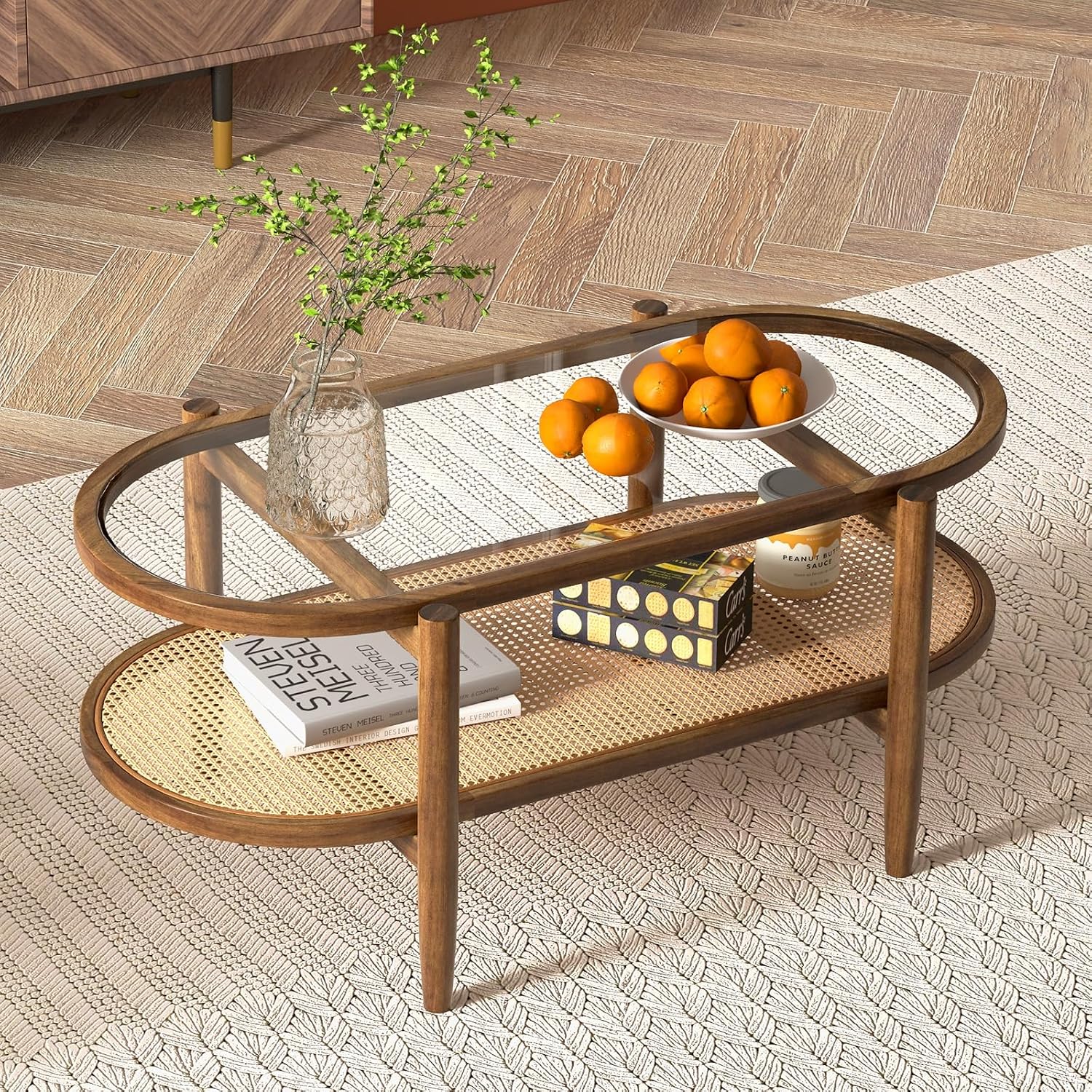 Giantex Rattan Coffee Table