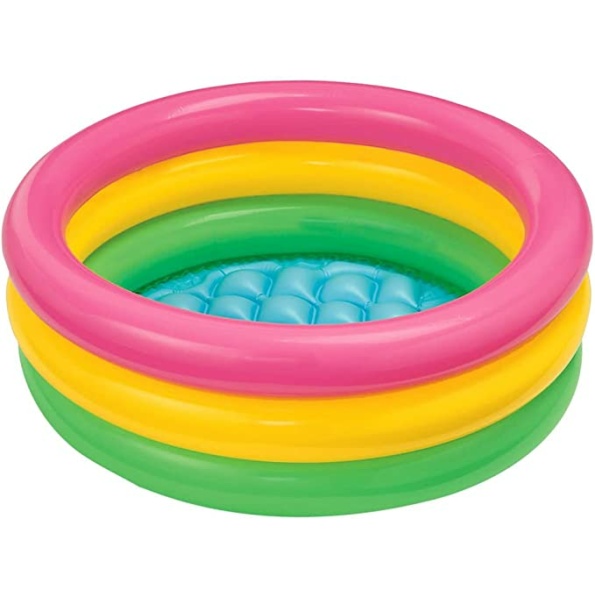 SUNSET GLOW BABY POOL, 3-Ring w/ Infl. Floor, Ages 1-3