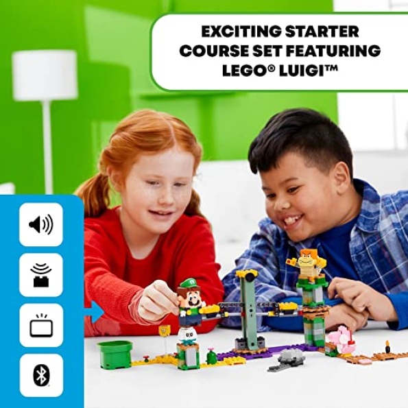 LEGO Super Mario Adventures with Luigi Starter Course 71387 Toy for Kids, Interactive Figure and Buildable Game with Pink Yoshi, Birthday Gift for Super Mario Bros. Fans, Girls & Boys Gifts Age 6 Plus - Image 2