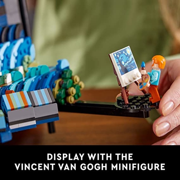 LEGO Ideas Vincent Van Gogh - The Starry Night 21333, Unique 3D Wall Art Home Décor Piece with Artist Minifigure, Creative Crafts Set for Adults - Image 4