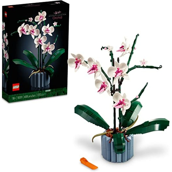 LEGO Icons Orchid 10311 Artificial Plant Building Set with Flowers, Home Décor Accessory for Adults, Botanical Collection, Idea, for Her and Him