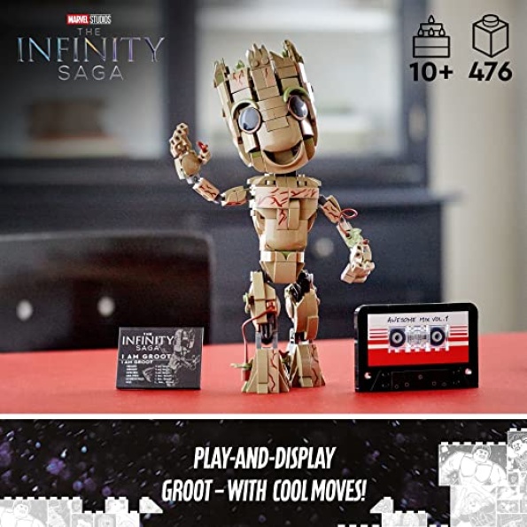 LEGO Marvel I am Groot 76217 Building Toy Set - Action Figure from The Guardians of The Galaxy Movies, Baby Groot Model for Play and Display, Great for Kids, Boys, Girls, and Avengers Fans Ages 10+ - Image 2