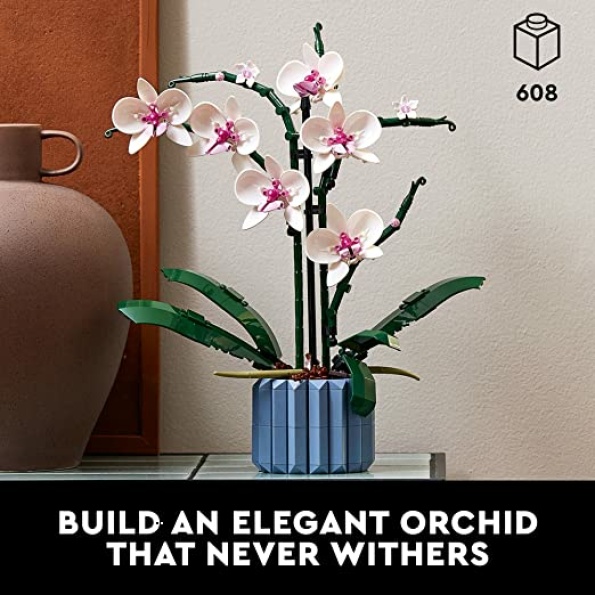 LEGO Icons Orchid 10311 Artificial Plant Building Set with Flowers, Home Décor Accessory for Adults, Botanical Collection, Idea, for Her and Him - Image 3